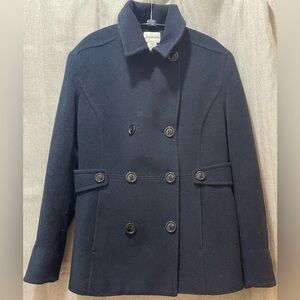 St. John’s Bay medium blue wool pea coat.